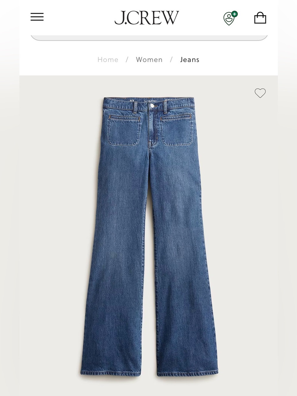 J. Crew 96 Flare Jeans Blue Waist 30 Inseam 32 New Without Tags